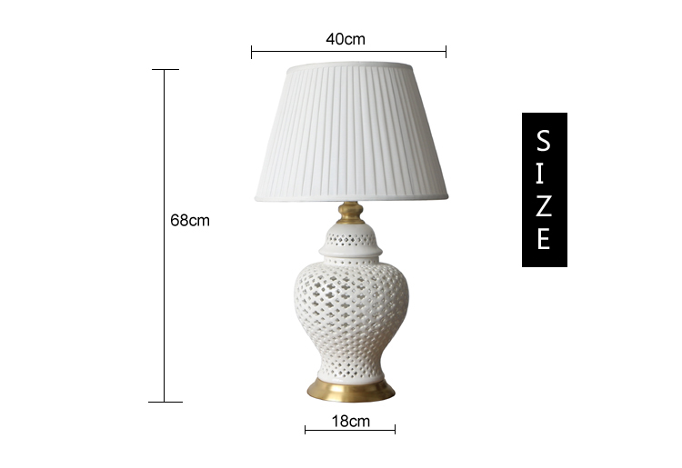 Jingdezhen porcelain bedside table lamp ceramic decor for hotel bedroom and living room