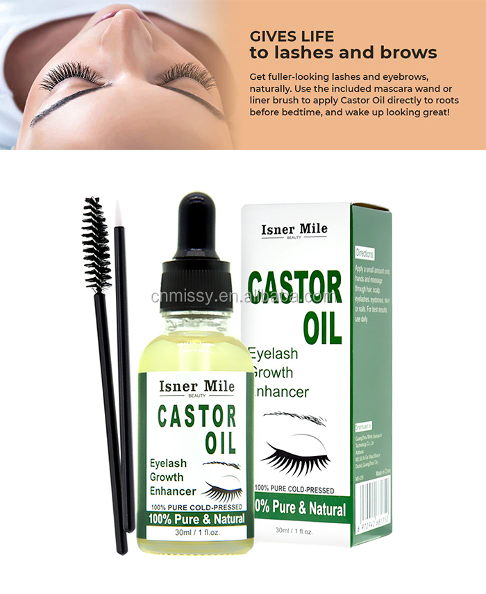 100% Pure Castor Oil Organic Hair Growth Oil Eyelashes and Eyebrows and Nails OEM In stock