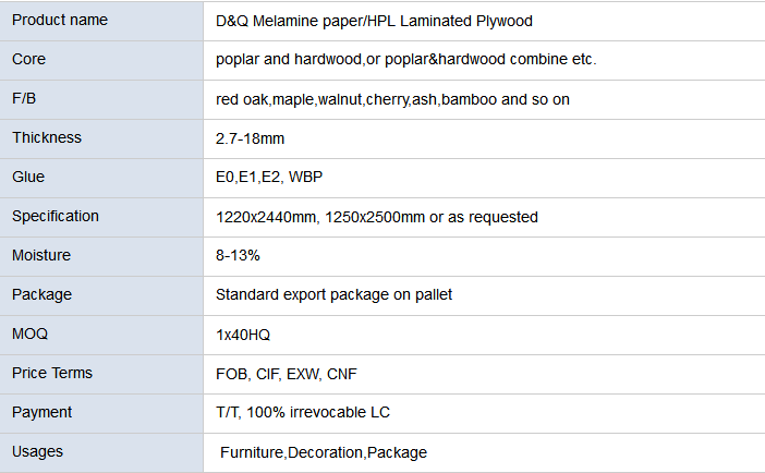 16mm fireboard HPL Plywood Formica faced plywood