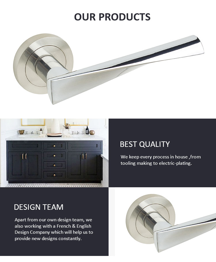 Custom lock hotel security type metal door pull lock with lever handle indoor