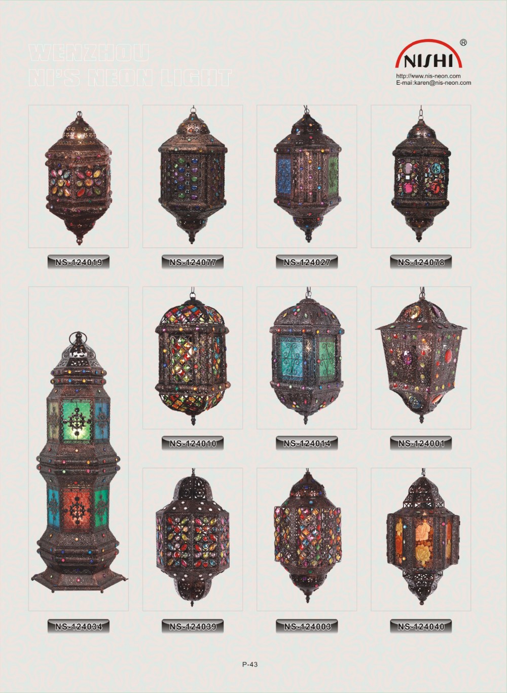 Moroccan style antique red carving flower lampshade floor lamp