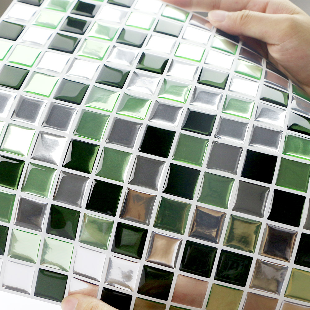 Interior decoration self adhesive waterproof mosaic vinyl wallpaper for kitchen backsplash