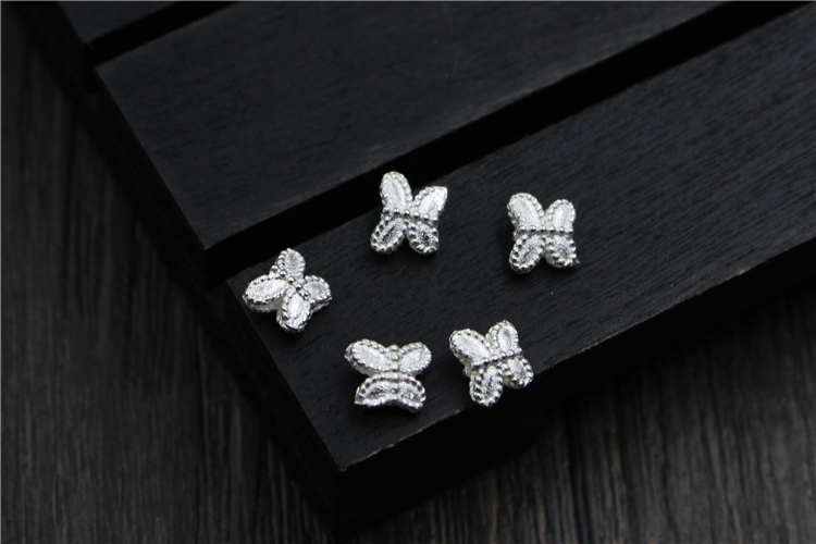 真正的s925纯银蝴蝶珠配饰饰品diy可爱的昆虫隔离珠纯手工民族调查