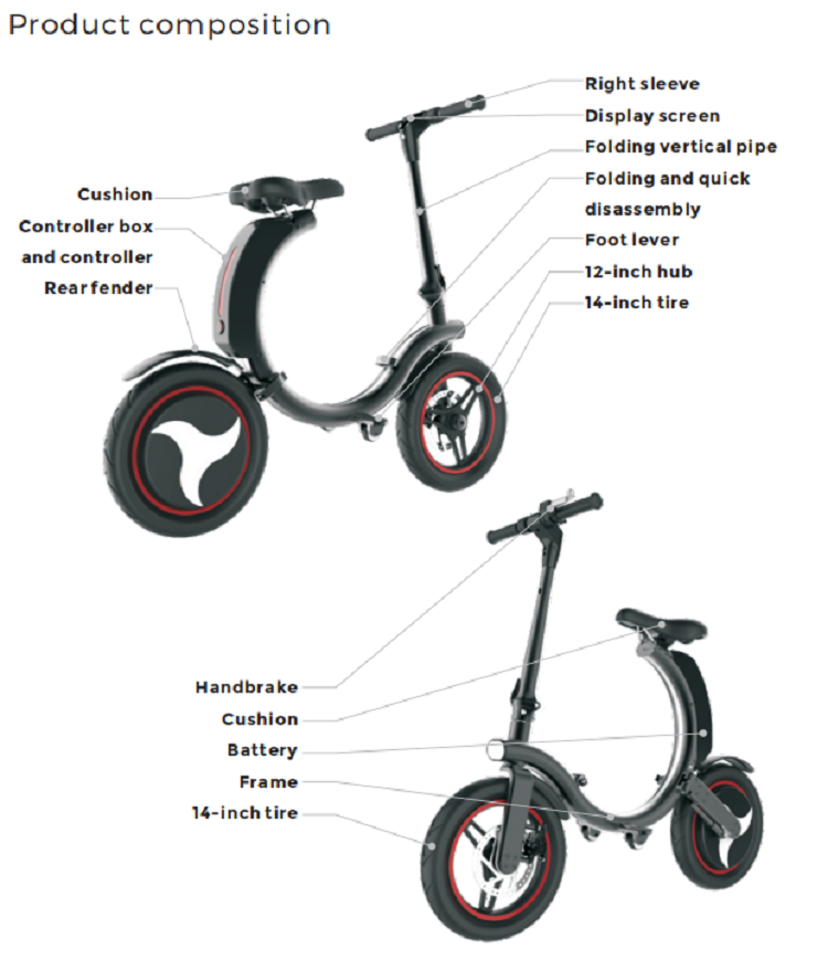 14 inch folding ebike, electric folding bike, folding electric bike