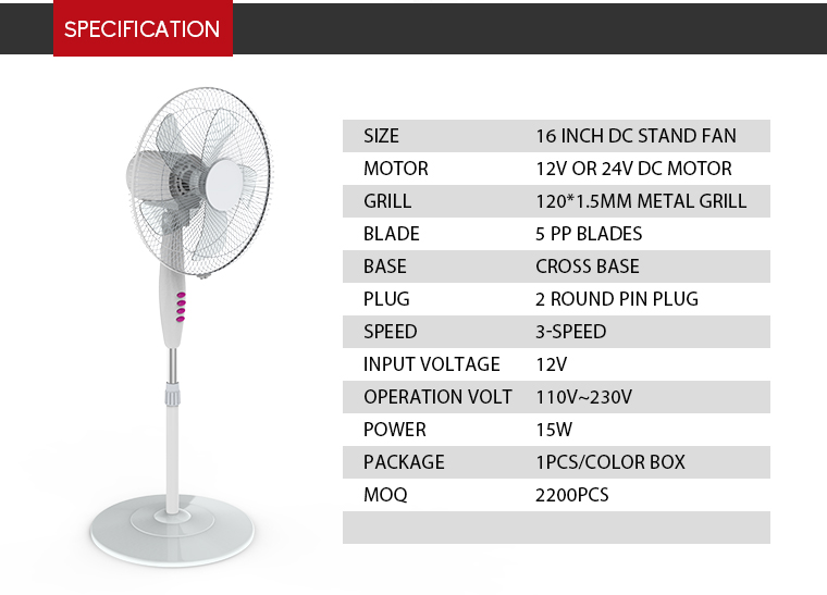 Good price 12 Volt DC Fan 5 Blades High Speed DC 12V Fan With 12V 10W Fan Motor