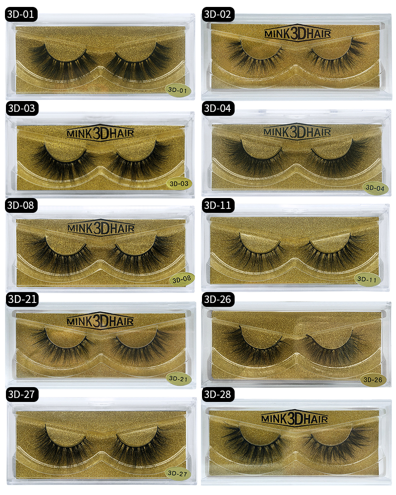 5 Pairs Easily Apply eyelashes miami lashes private label logo 3d mink individual thick false eyelashes custom faux mink lashes