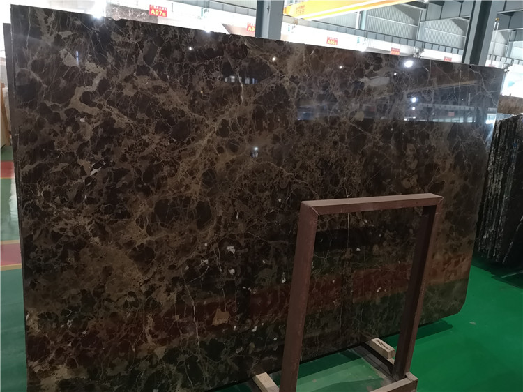 15mm-25mm thickness cheap price polished natural brown dark emperador marble slab