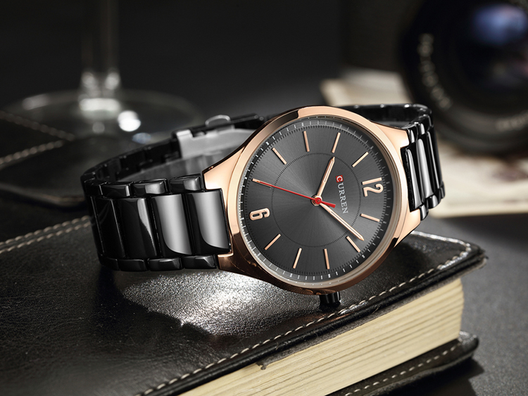 CURREN — montre à Quartz en cuir pour hommes, marque de luxe, en mode, décontractée, Sport, bracelet, horloge, 8280