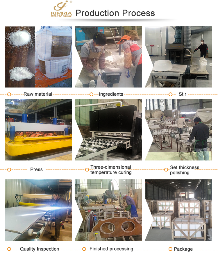 Polished waterproof artificial stone type kitchen countertop  quartz stone vanity tops