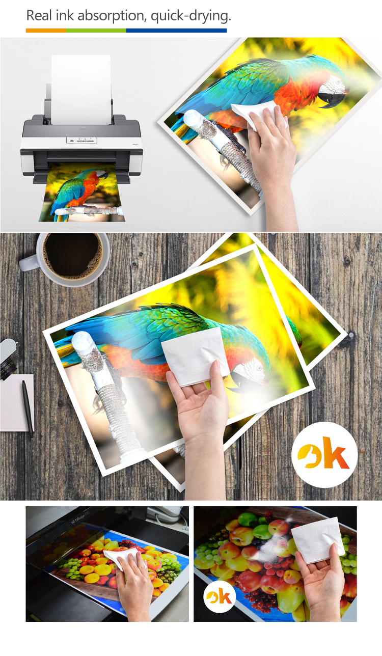 Whole sale Self Adhesive Inkjet Film Vinyl Sheet Waterproof transparent printing sticker paper