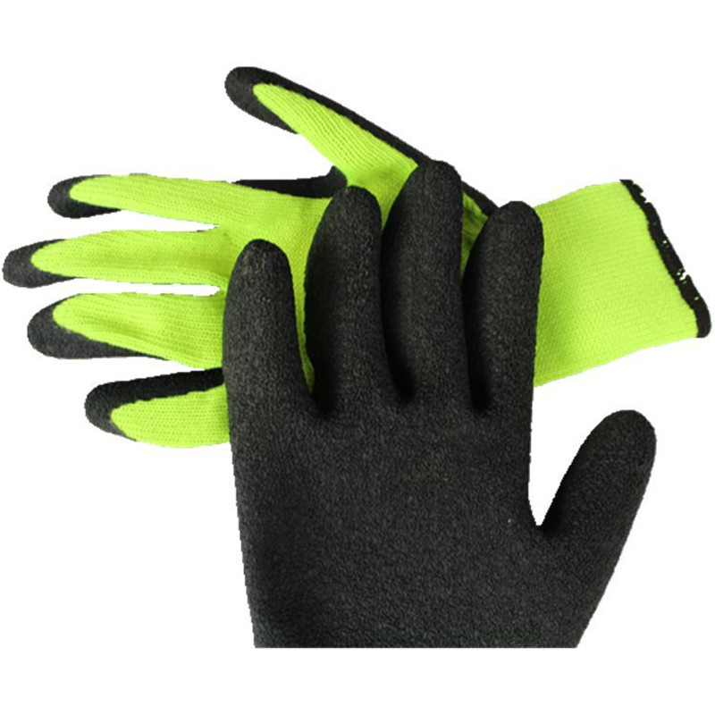 浸渍黑色乳胶黄色棉手套高耐磨 - buy dipped latex cotton gloves
