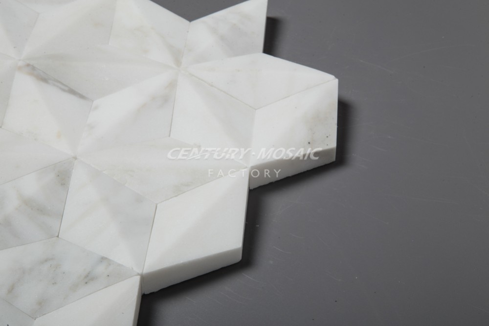 用于墙壁装饰的 3D 钻石卡拉卡塔金大理石马赛克
