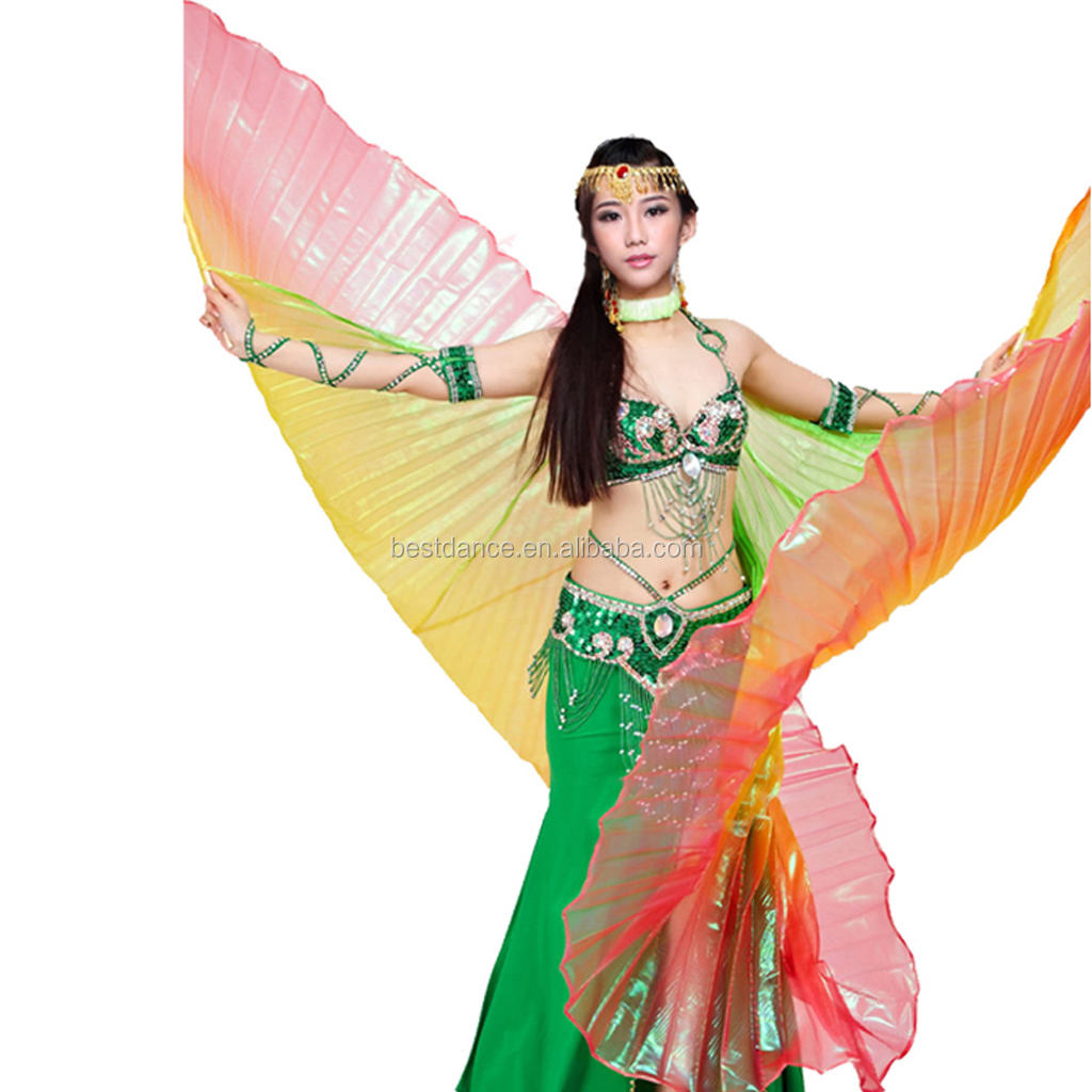 ベストダンスカラーグラデーション透明光沢のあるエジプトベリーダンス