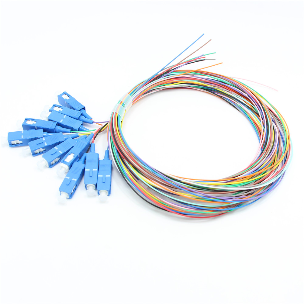 12 colored Fiber optical patch cord cable 3 meter pigtail jumper cable