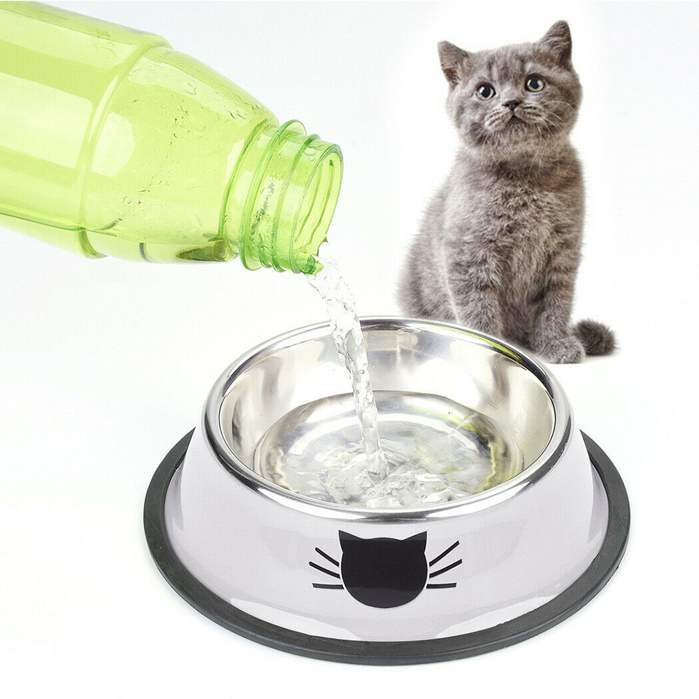 Stainless Steel Pet Food & Water Feeding Bowl, Dog Cat Bowl