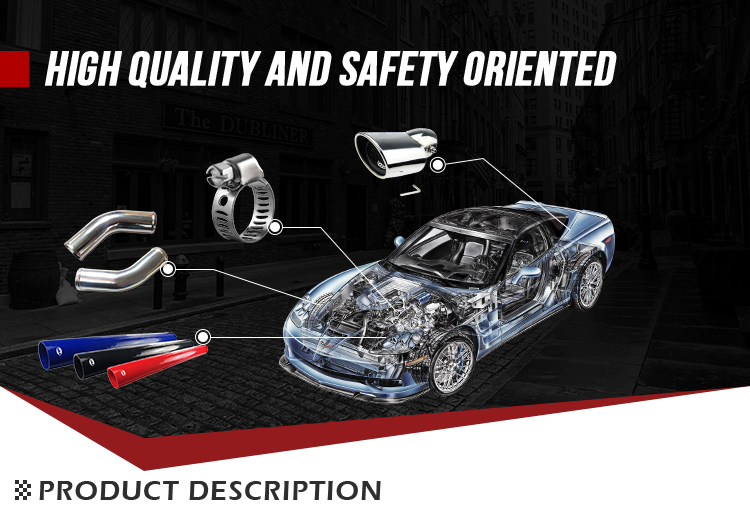 Quality Assurance Professional Sport Double Exhaust Tail Throat Pipe