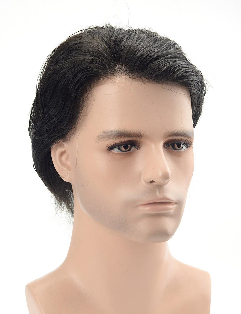 男士发片更换系统男士价格的黑色头发假发