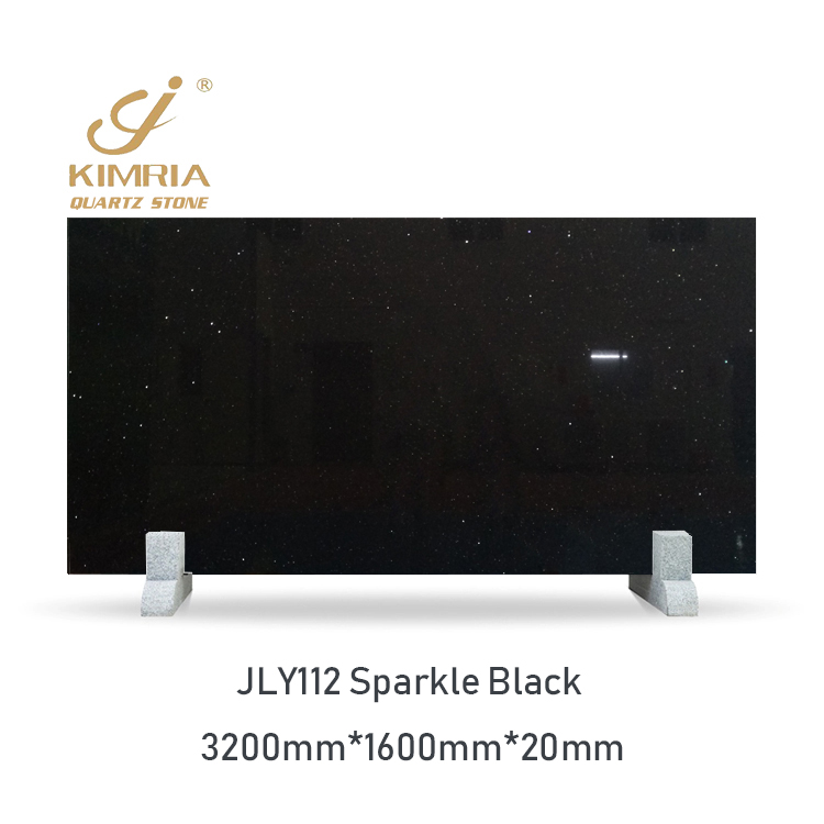 Factory Supplier Sparkle Black Quartz Slabs Artificial Quartz Stone for Countertops Table tops