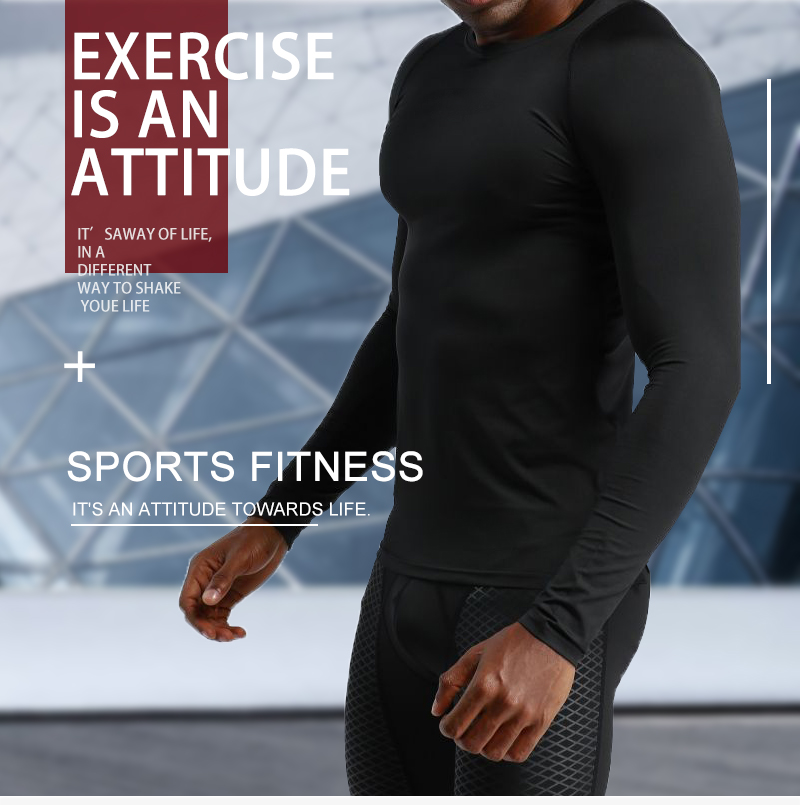 outdoor leisure basketball long sleeve t shirt quick-drying running training wear  men's tights