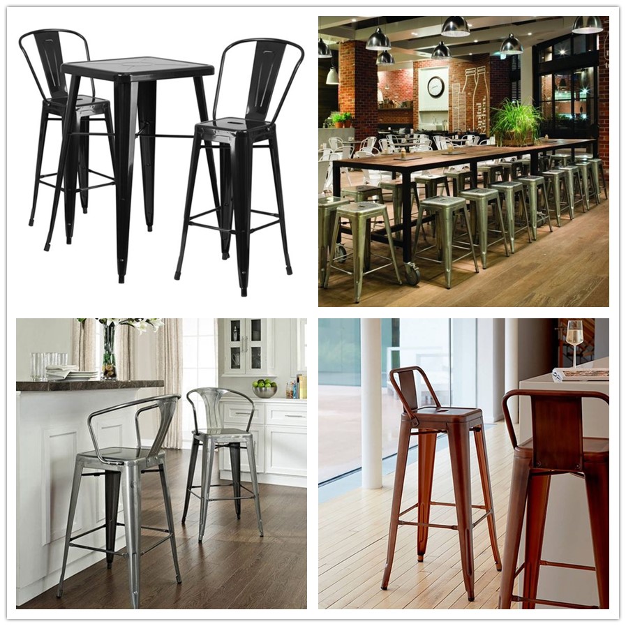 top quality high bar chair metal iron restaurant chair