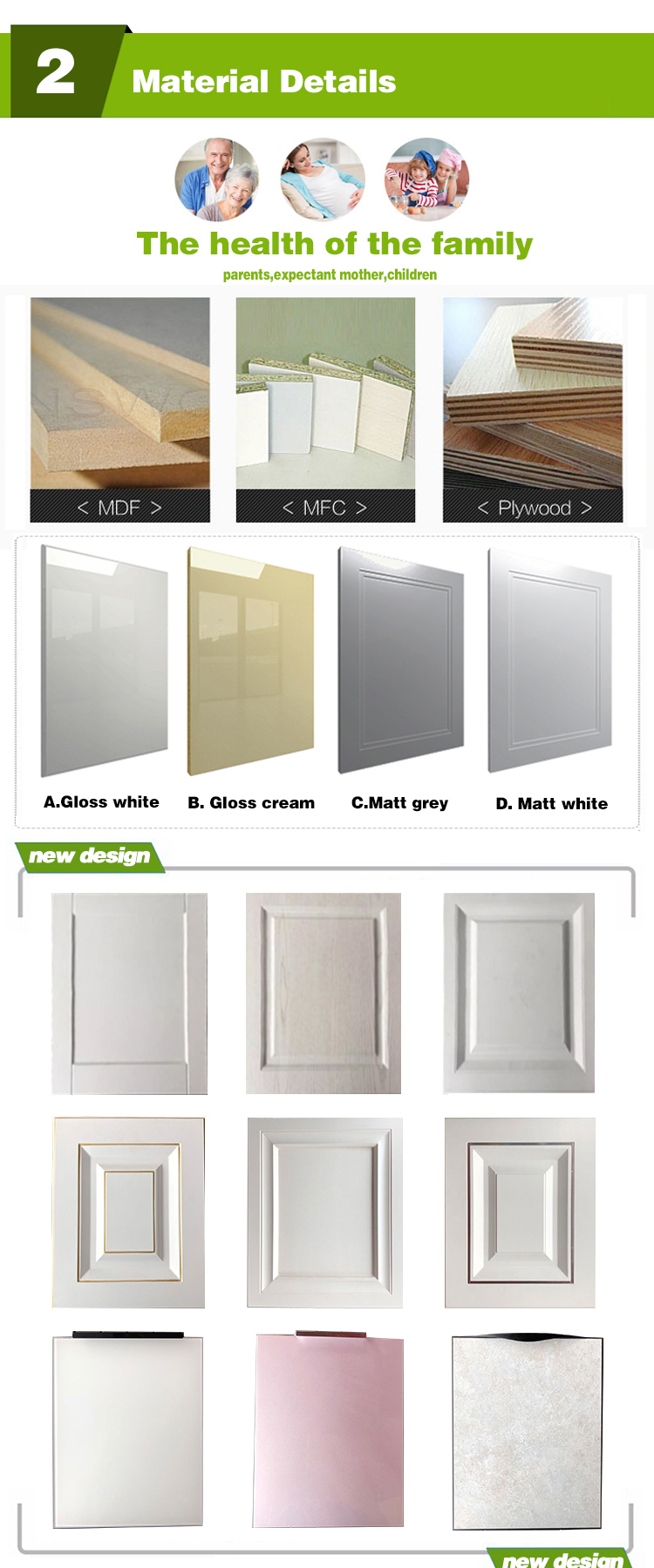 Foshan prefab MDF modular  kitchen cabinets