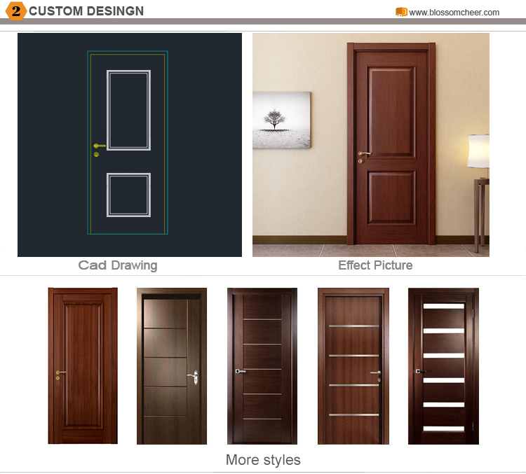 Latest design composite wooden bathroom wooden door
