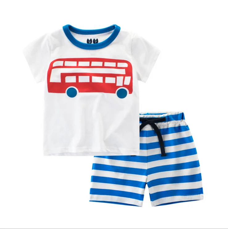 European American children clothing boy short-sleeved children T-shirt pants two sets