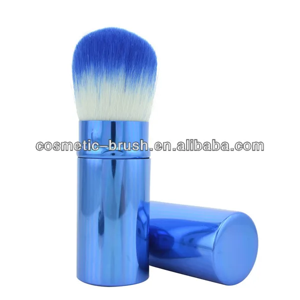 Blue Taklon Hair Refillable Powder makeup Brush Retractable Powder Brush