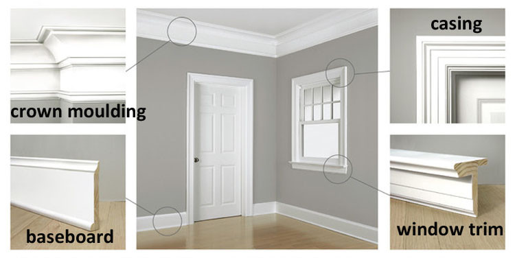 White Primed Wood Shoe Moulding Quarter Round Moulding