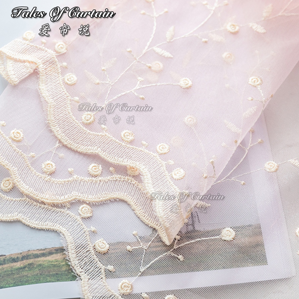 Window curtain for romantic home embroidery and finished curtain fabric