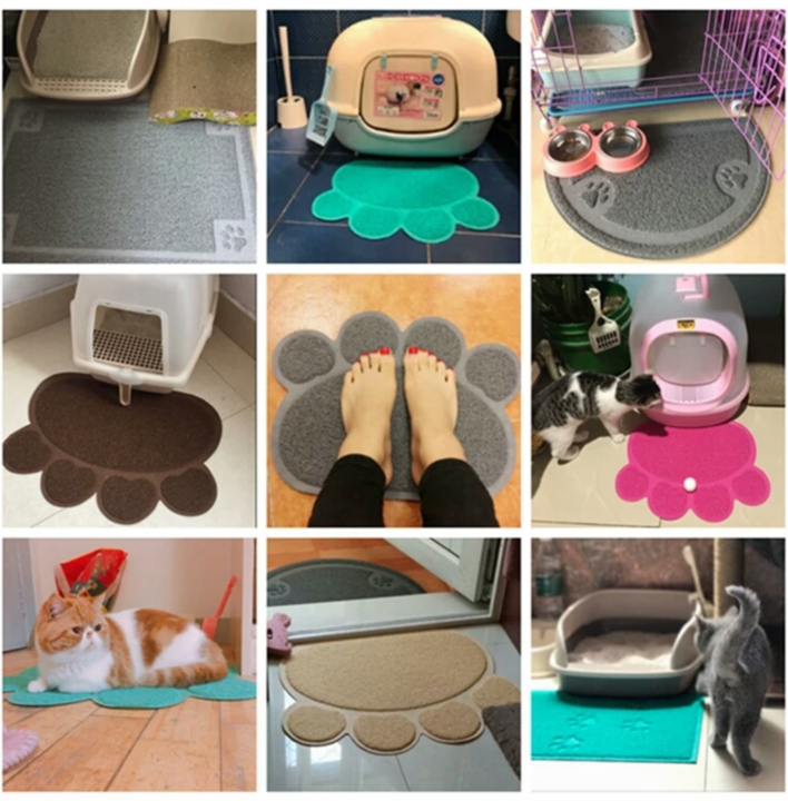 pet accessory paw prints cat litter trapper mat
