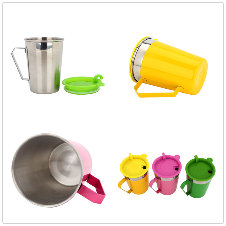 Stainless beer cup 400ML Colorful design stainless steel drinking mug with handle