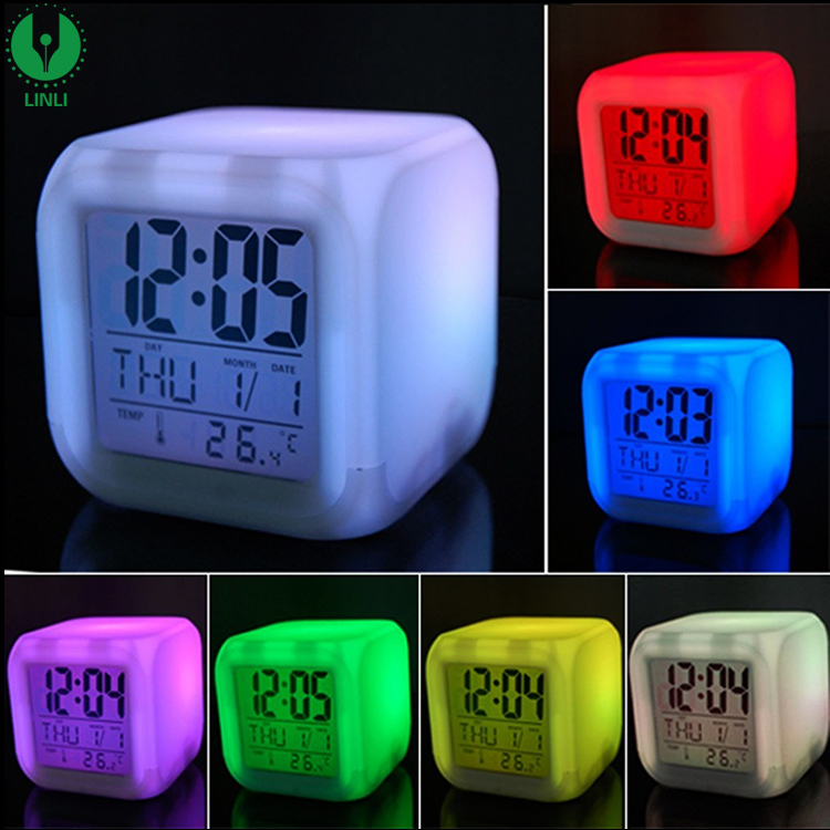 Top Quality Multi-function Plastic Battery Powered Custom Electronic Digital Table Clock With Led Light