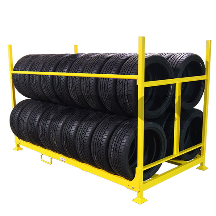商业钢仓库堆垛大型可调焊接金属可拆卸折叠卡车轮胎存储托盘架