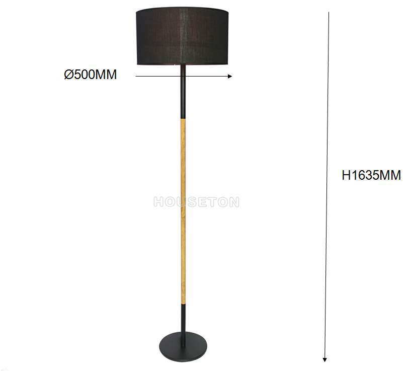 High power wood office indoor standing modern floor lamp fixtures