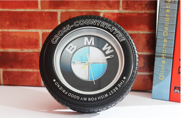 fashion tire alarm clock cross country tyre desk alarm clock wall clock