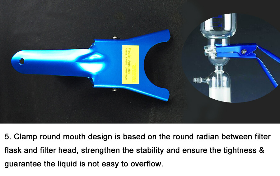 2L Laboratory Glassware Solvent Filtration Apparatus Solvent Filtration Assembly Glass Filtration Vacuum Apparatus