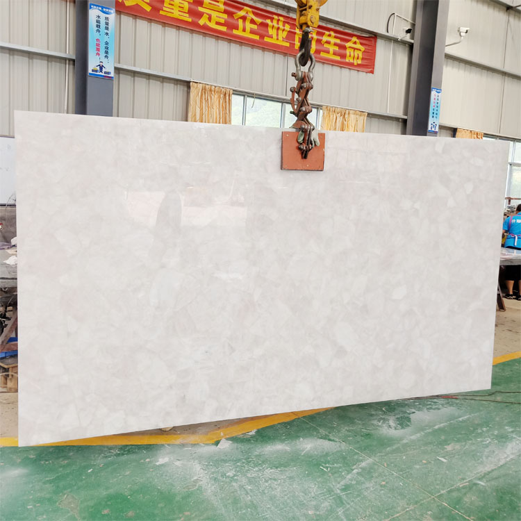 Backlit crystal white granite slab crystal white floor tiles
