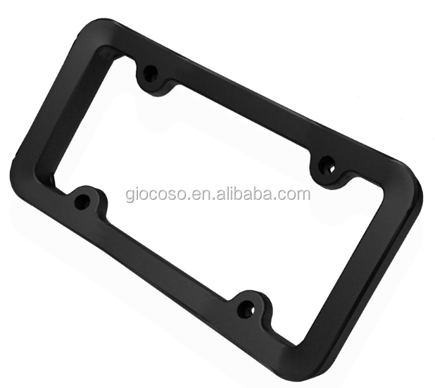 License Plate Cover Frame Bumper Guard - Extra Wide Black Rubber Front Car Bumper Protector - with Free Screws