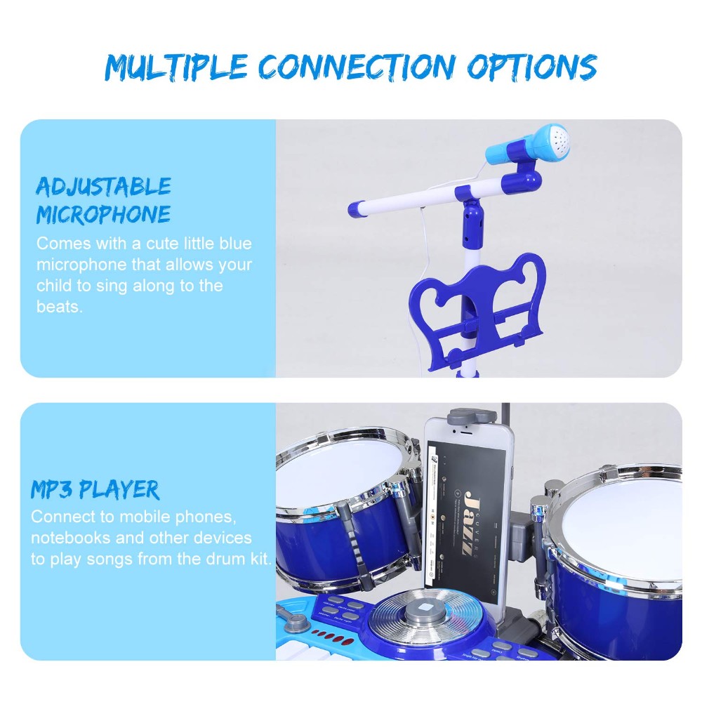 ピアノドラムセットおもちゃ-子供用キーボード付き電子ロック