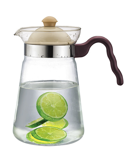 Haonai 700ml pot glass water pot glass water pot with plastic handle for home usage