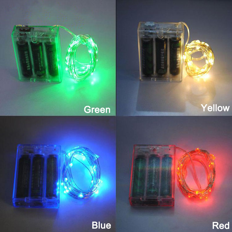 Guirlande lumineuse en fil de cuivre guirlande LED 2M avec lampe de fée pour les lumières de fête de guirlande extérieure et décor de noël du nouvel an