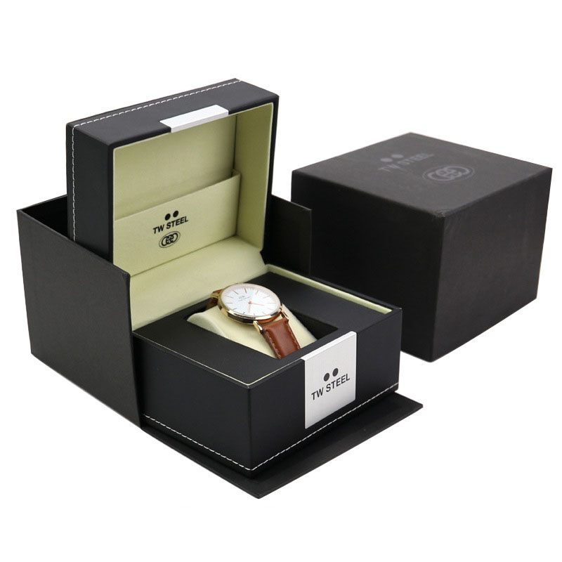 luxury leather handmade black watch packaging boxes custom logo/bulk watch boxes