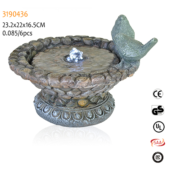 Garden statue pet resin frog water fountain with led