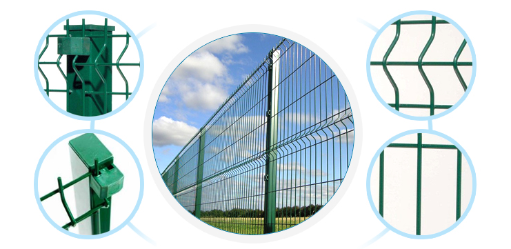 Galvanized Welded Wire Mesh Metal 3d Panel Garden Fence