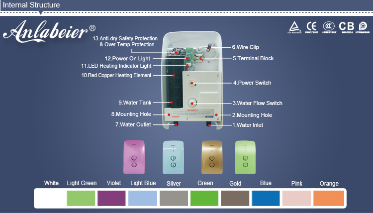 red copper heating element electrical water heater instant tankless electric hot water heater for bathtub