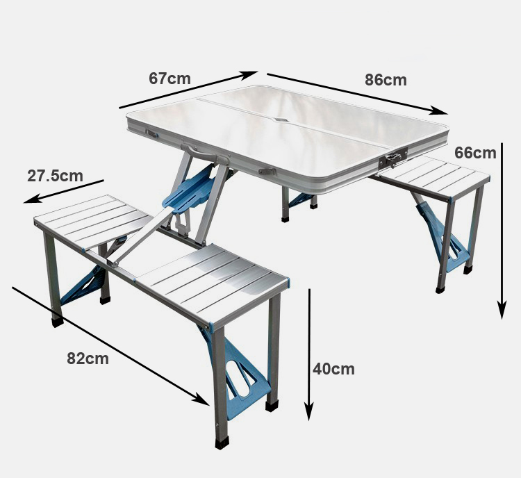outdoor furniture new style aluminum foldable portable camping table with stool