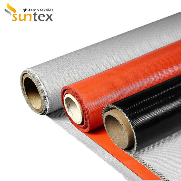 Fire Retardant Silicone Fabric Thermal Fiberglass Fabric Insulation  Fireproof Silicone Rubber Coated Fiberglass Cloth