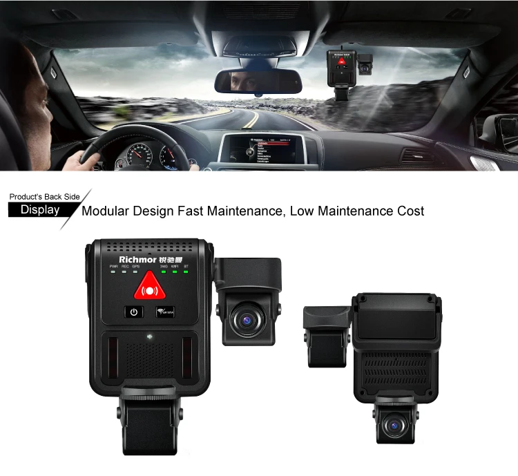 High quality 4ch taxi recorder   4G GPS dashcam taxi camera duel lens AHD 1080p 4G gps vehicle fleet dashcam free