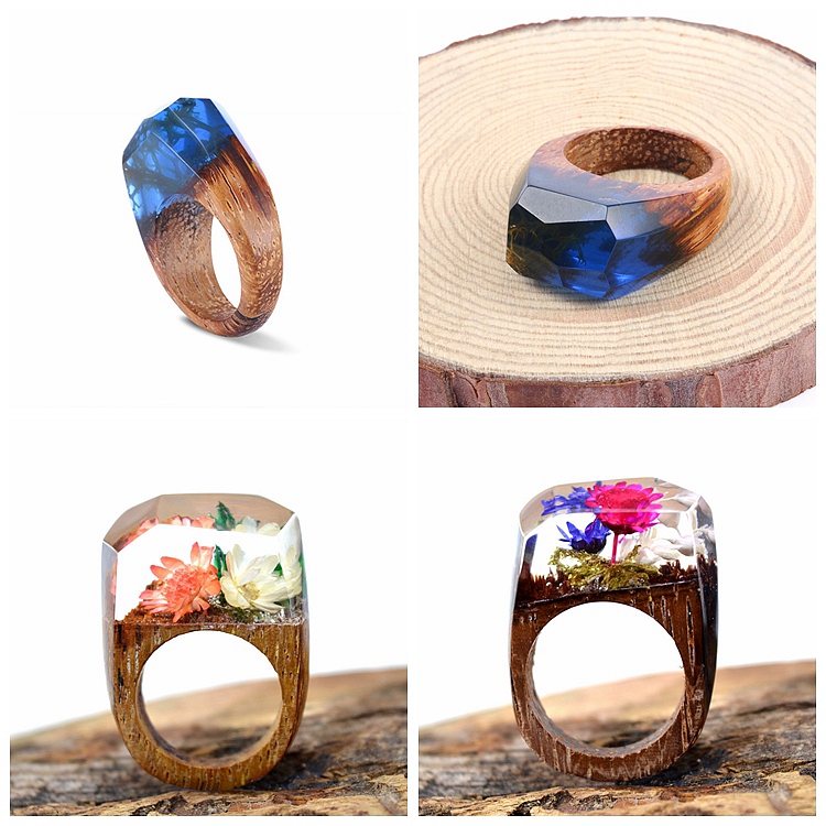Ringos de madeira anéis de madeira, floresta negra Fangorn Parts Tree Film Resin Wood Ring de madeira